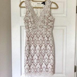 Aqua White Lace Mini Dress Sz XS